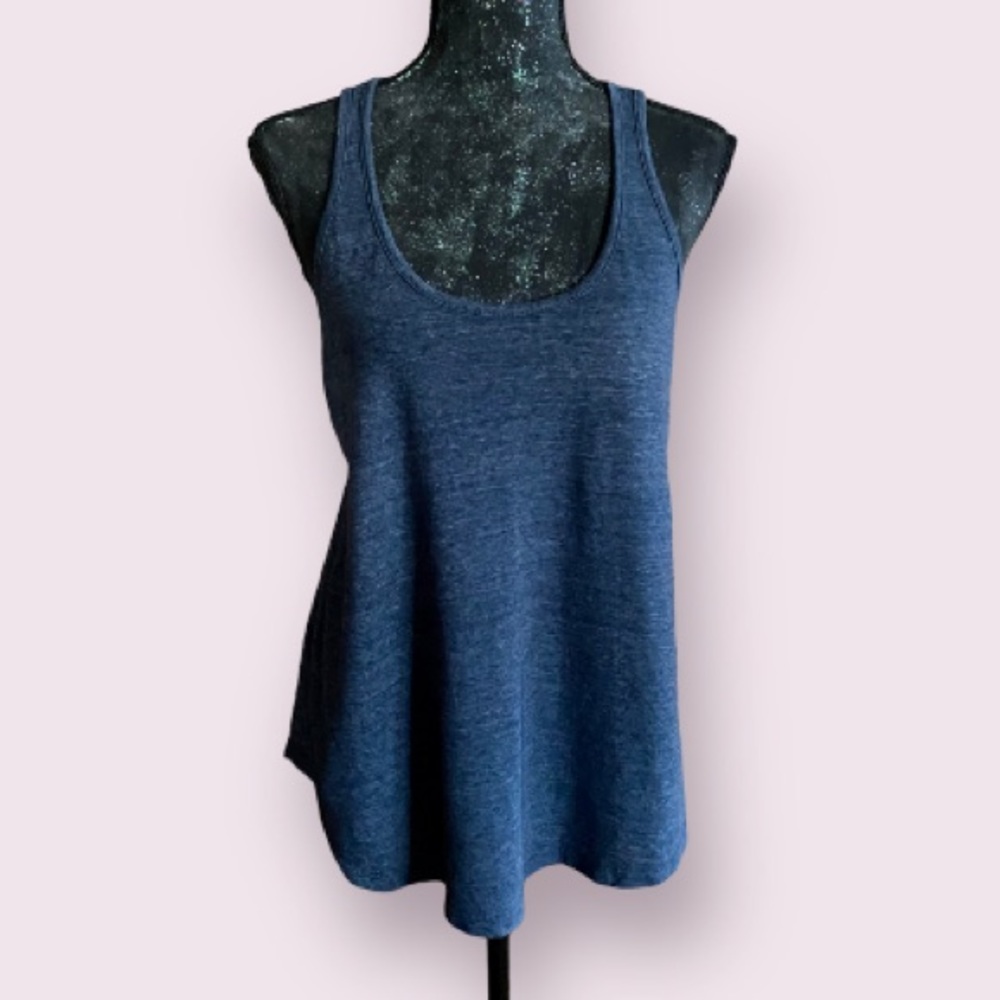 EVER HOTTIE Heathered Navy Racerback Tank
